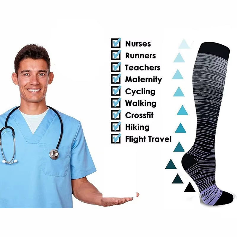 Compression Stockings Nursing Women and Men Stockings Best Medical Nursing Hiking Travel Flight Socks Running Fitness Socks